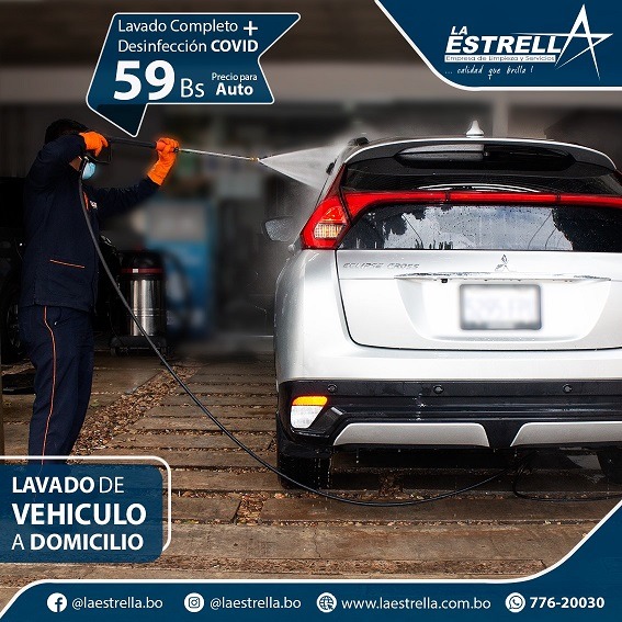 LAVADOS DE AUTOS A DOMICILIO + DESINFECCIÓN VEHICULAR